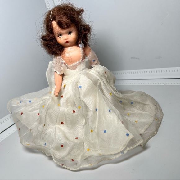 Vintage Storybook Dolls Sleepy Eyes Porcelain With Stands 5” - Picture 6 of 14